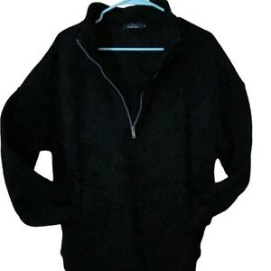 Trendy Queen Half Zip Pullover Womens Oversized Quarter Zip, Med, Black,  NWOT